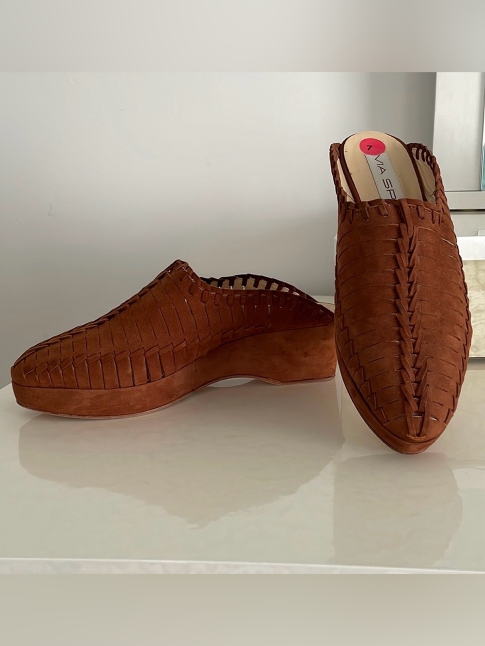 Via Spiga Woven Suede Mule Clogs